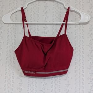 Lucky Brand Sports Bra Women's Size Medium Red Gray